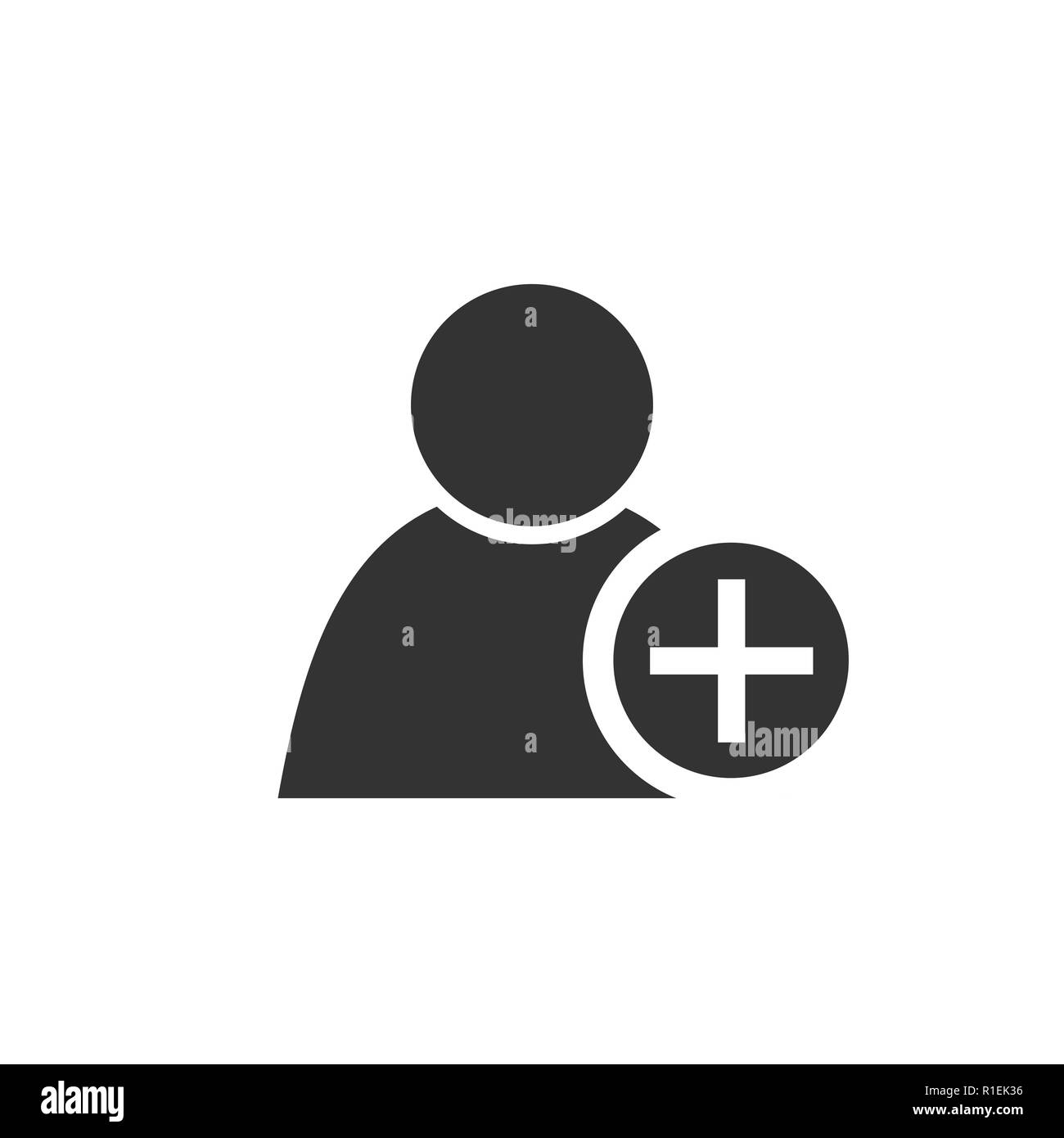 Icona di persone. Aggiungi utente icona segno. Illustrazione Vettoriale, piatto Illustrazione Vettoriale