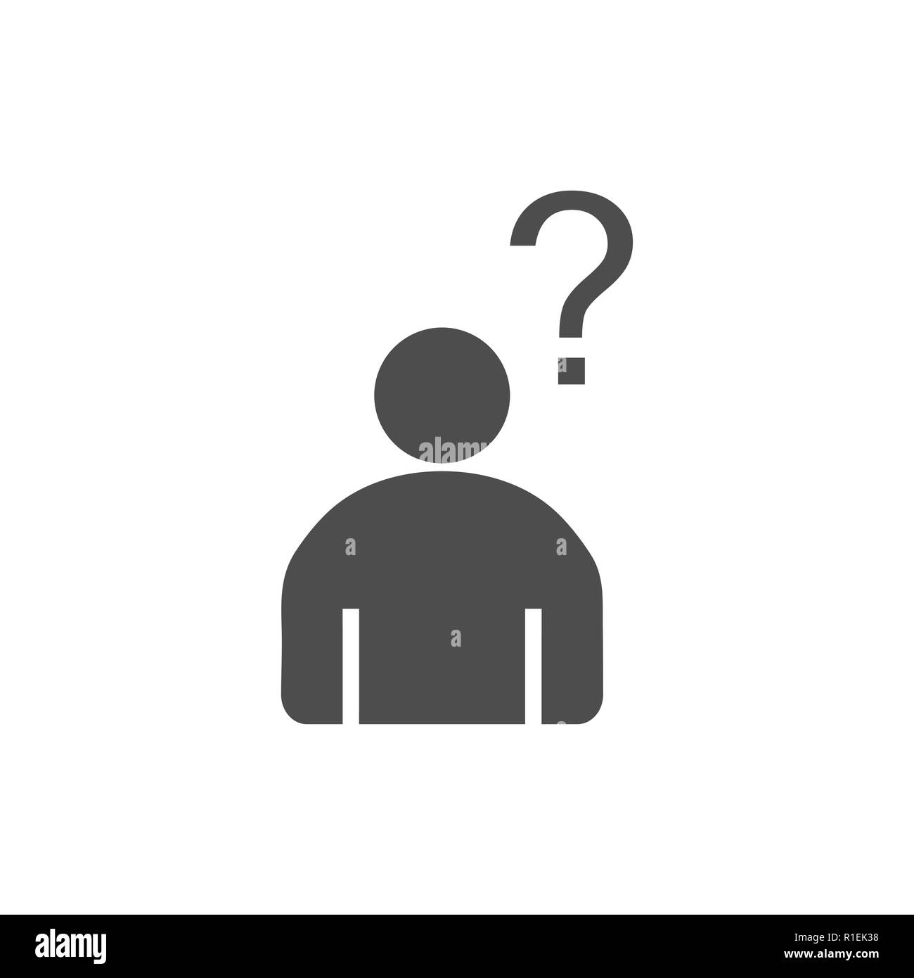 Persone, utente con icona domanda. Illustrazione Vettoriale flat Illustrazione Vettoriale