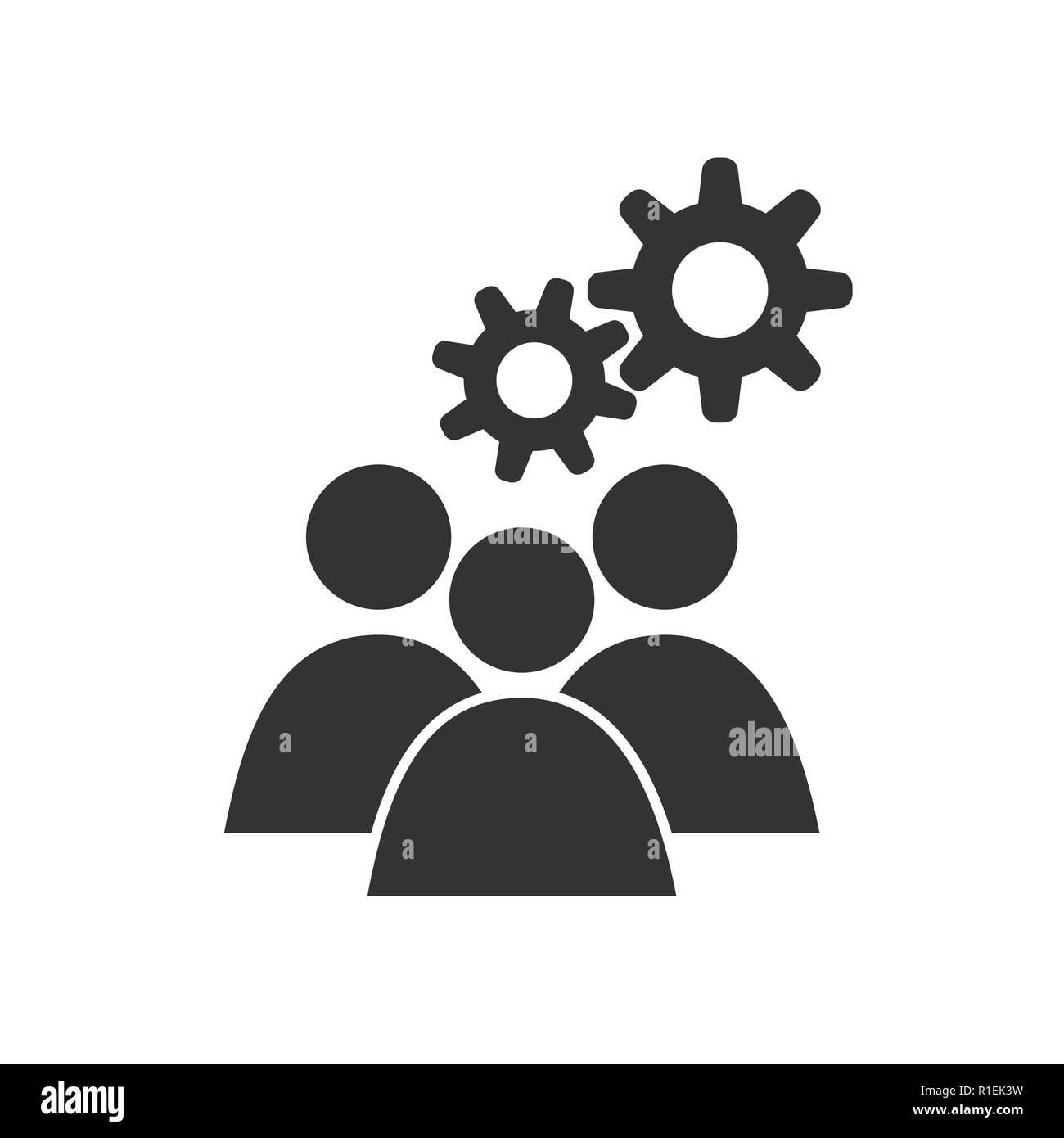 Utente con icona a forma di ingranaggio. Illustrazione Vettoriale, design piatto Illustrazione Vettoriale