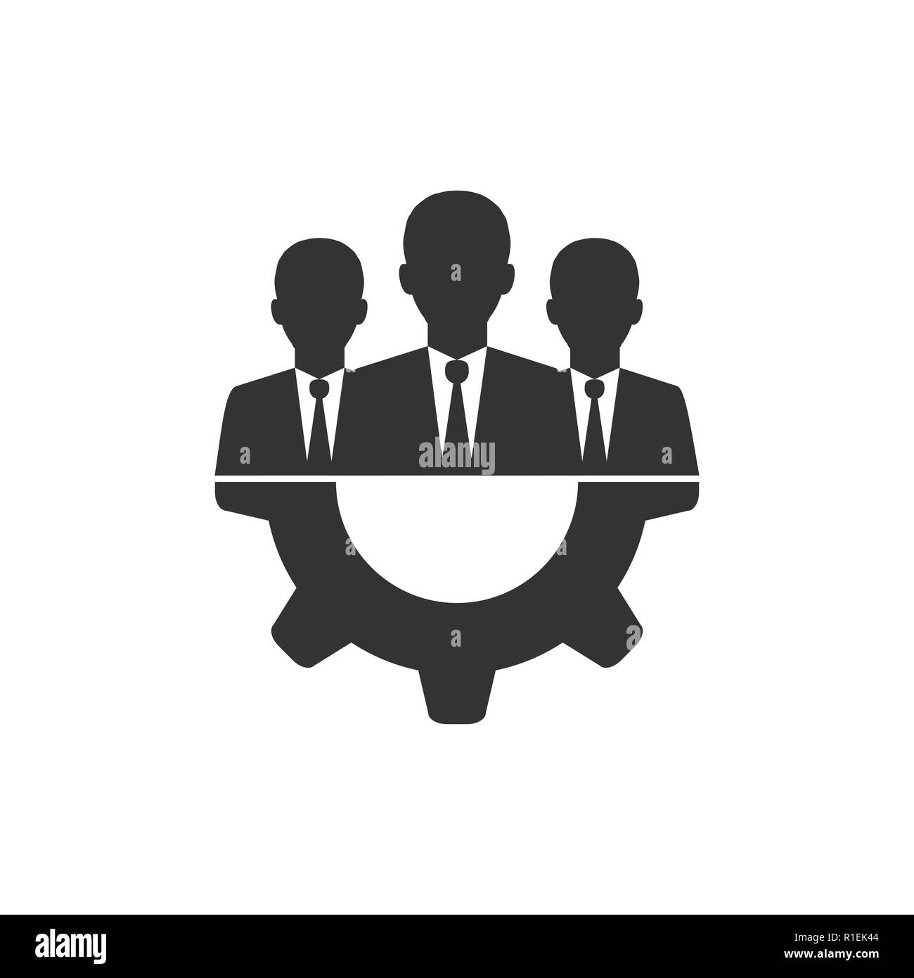 Utente con icona a forma di ingranaggio. Illustrazione Vettoriale, design piatto Illustrazione Vettoriale