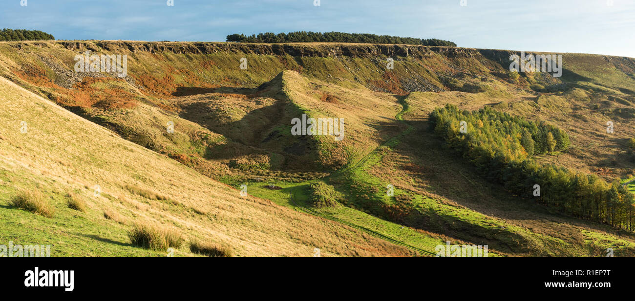 La frana Charlesworth nel sud Pennines, REGNO UNITO Foto Stock