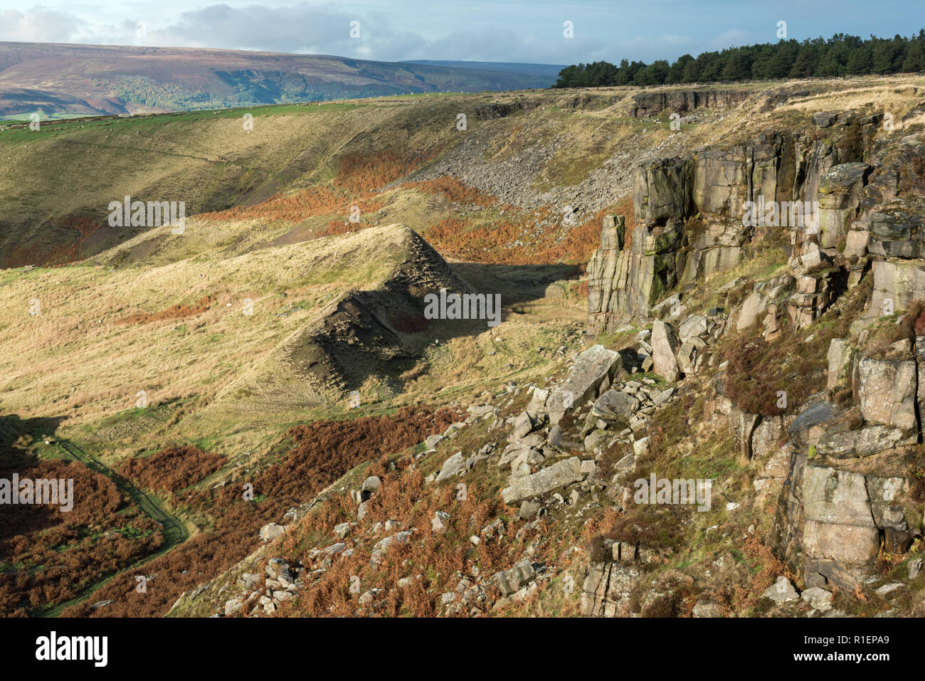 La frana Charlesworth nel sud Pennines, REGNO UNITO Foto Stock