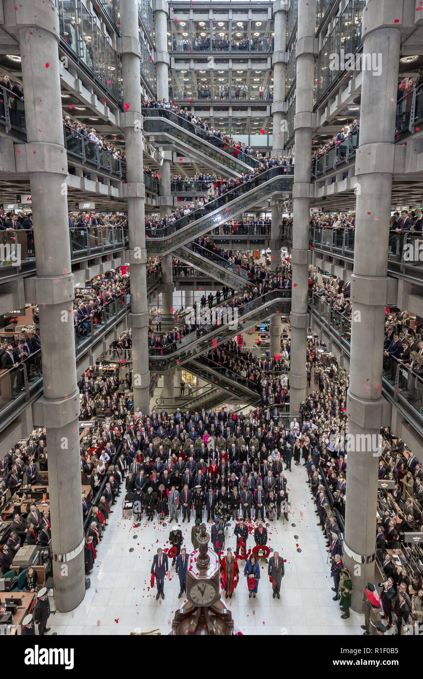 Lloyds of London ricordo sul servizio il giorno dell'Armistizio Centenario Foto Stock