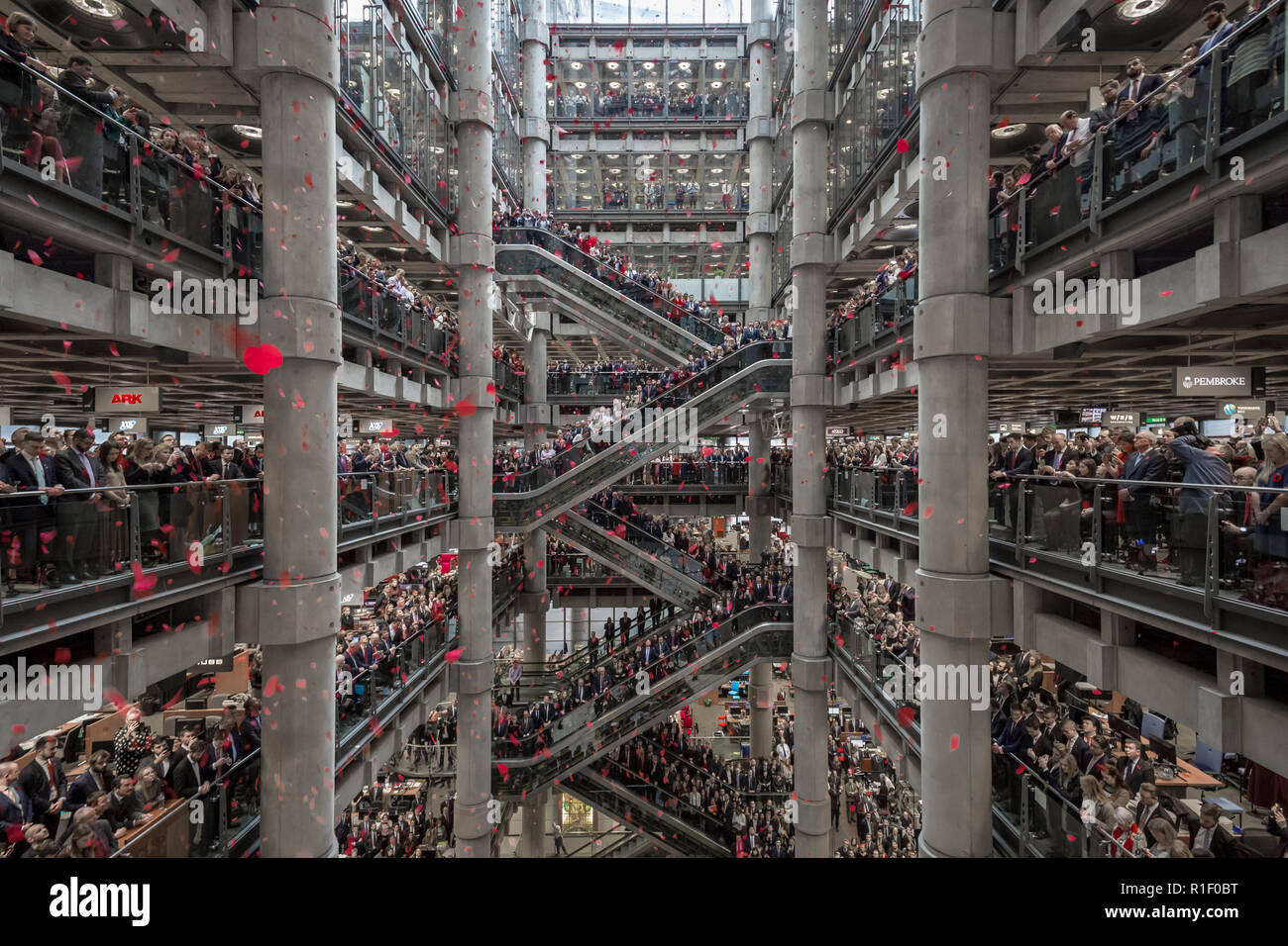 Lloyds of London ricordo sul servizio il giorno dell'Armistizio Centenario Foto Stock