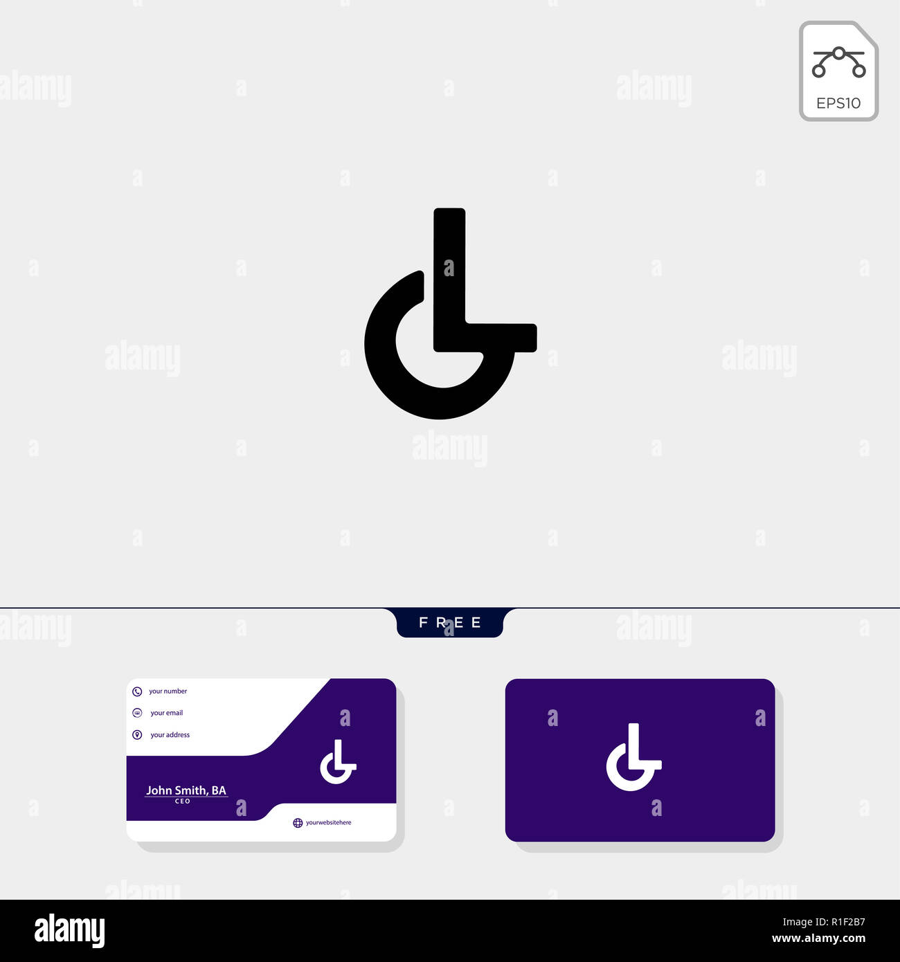 Premio iniziale cl, LC, C O L logo creativo e modello di business card modello di progettazione comprendono. illustrazione vettoriale e logo ispirazione Foto Stock