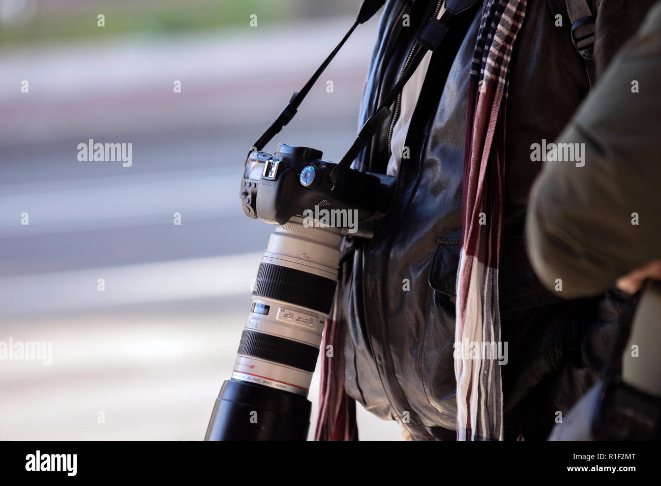 In prossimità di una fotocamera Canon a Amsterdam Paesi Bassi 2018 Foto Stock