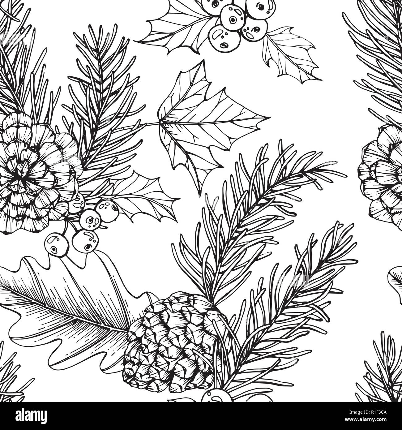 Modello di Natale sfondo senza giunture. Illustrazione Vettoriale