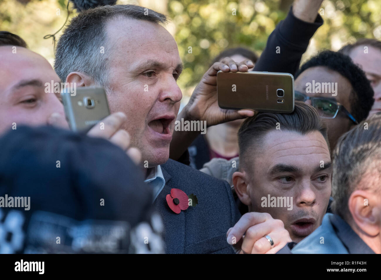 Richard Inman è un alto profilo membro di veterani contro il terrorismo che ha pronunciato un discorso controverso a Speakers Corner a Londra in cui egli ha detto l'Islam non sarebbe consentito di prendere in consegna Speakers Corner a Londra. Foto Stock