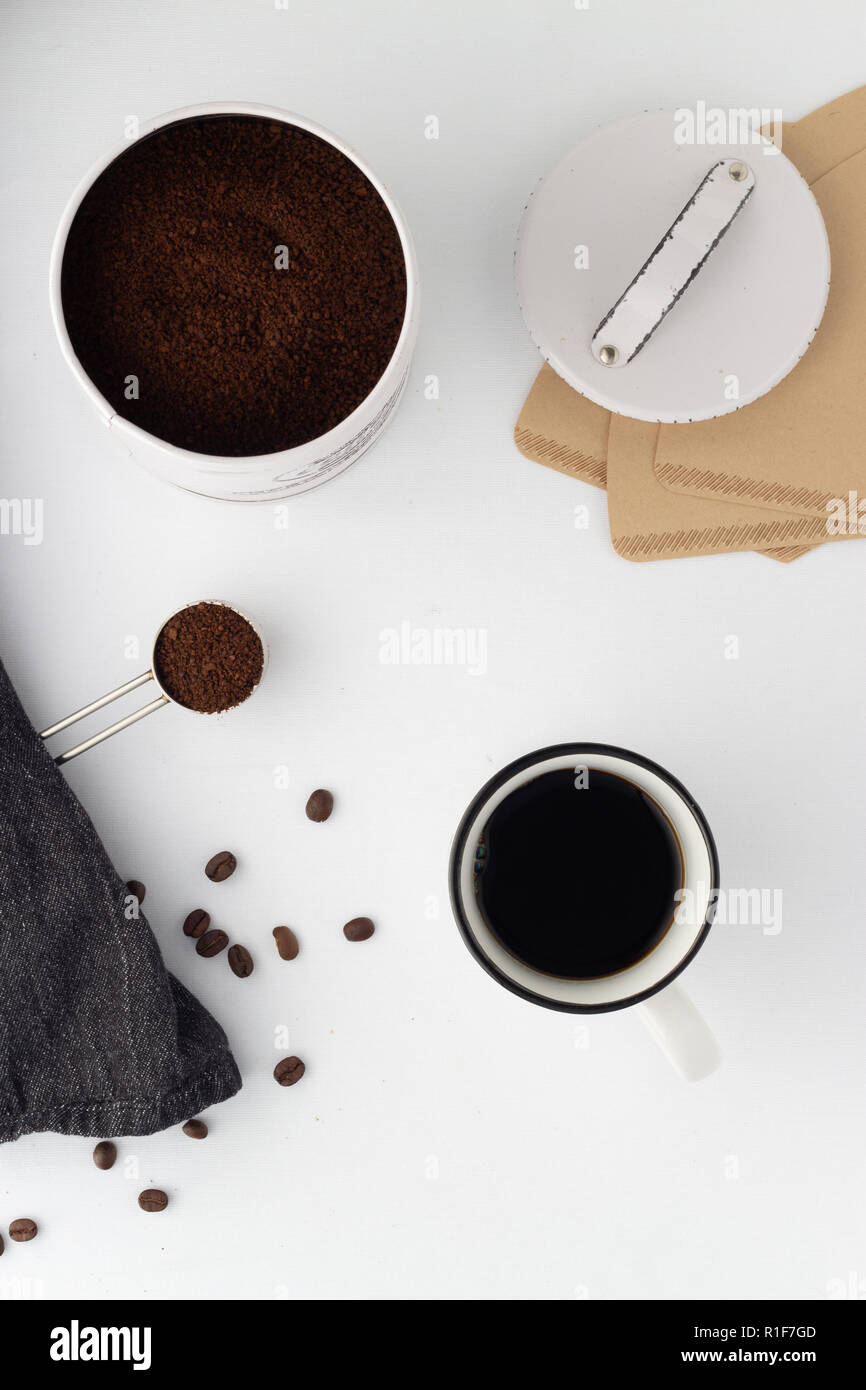 Minimalistische Kaffeeszene Foto Stock