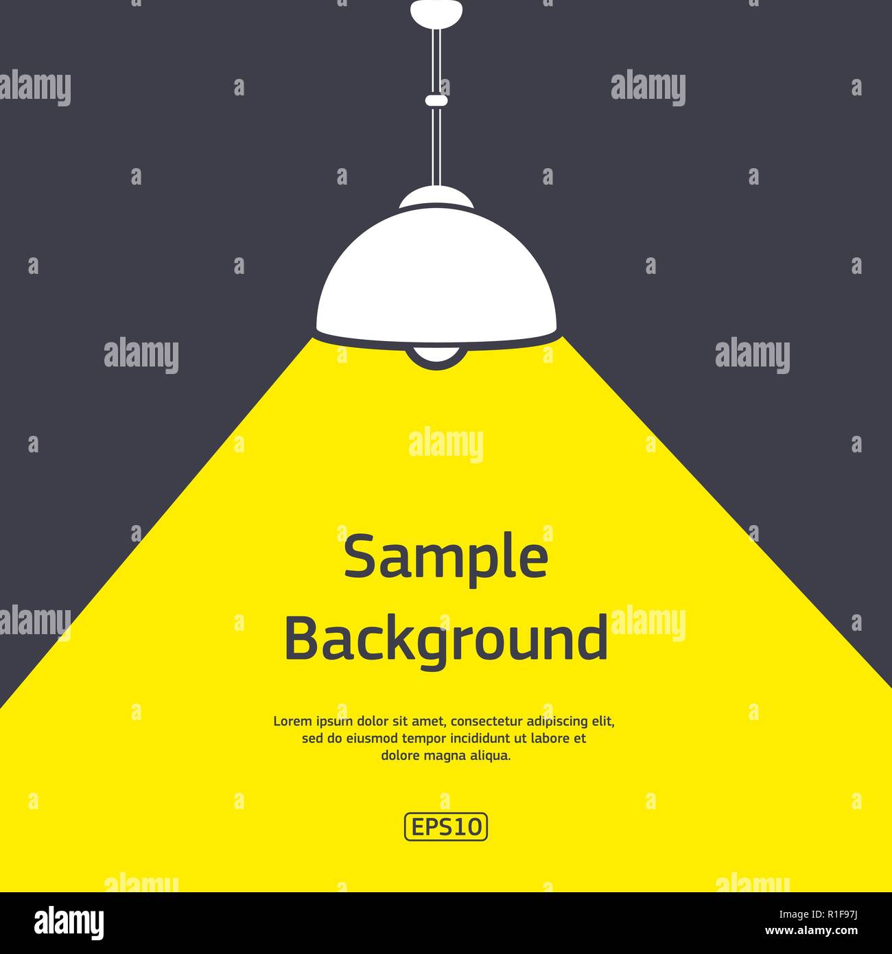 Sfondo scuro con il campione di testo e si accende la spia Illustrazione Vettoriale