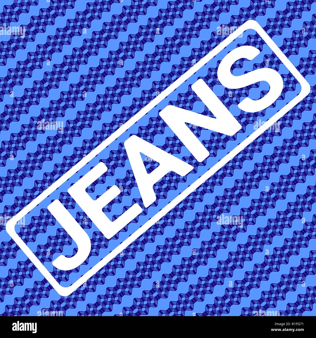Jeans timbro geometrici denim look analogico texture, t-shirt graphics, vettore Illustrazione Vettoriale