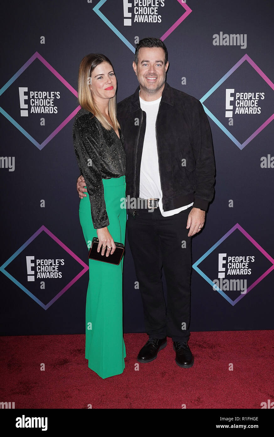 SANTA MONICA, CA - 11 novembre: Carson Daly, Siri Pinter frequentare il People's Choice Awards 2018 a Barker Hangar su Novembre 11, 2018 in Santa Monica, California. Foto: imageSPACE/MediaPunch Foto Stock