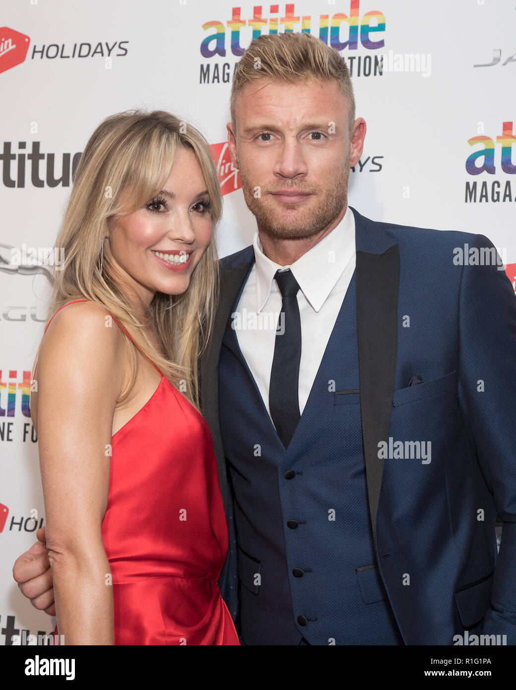 L'atteggiamento Awards 2018 - Arrivi con: Freddie Flintoff, Rachael Flintoff dove: Londra, Regno Unito quando: 11 Ott 2018 Credit: WENN.com Foto Stock