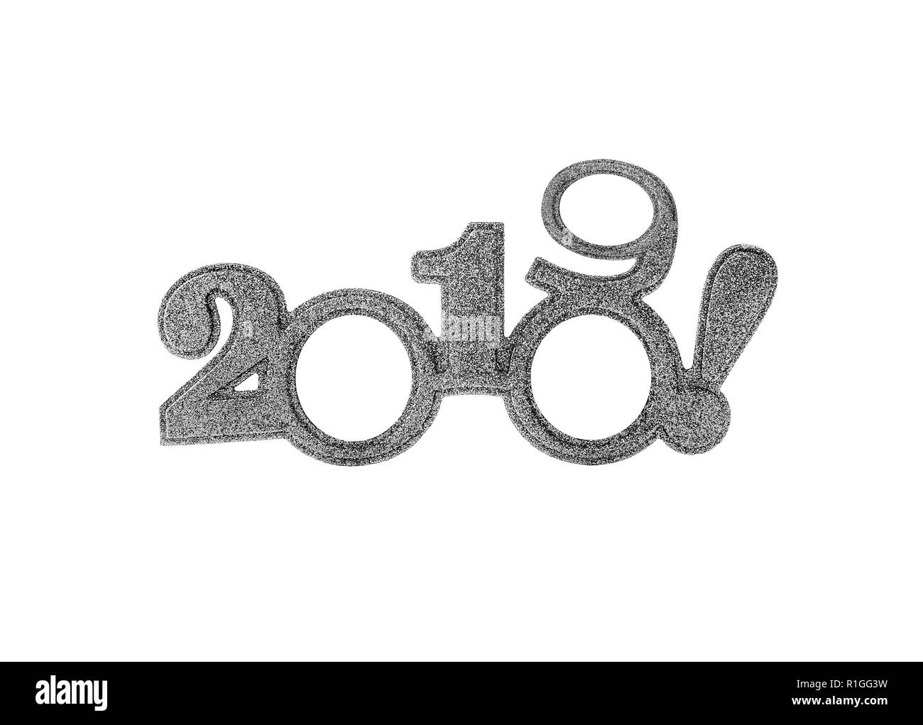 Duemila e diciannove. Nuovo anno 2019 su bianco. Foto Stock