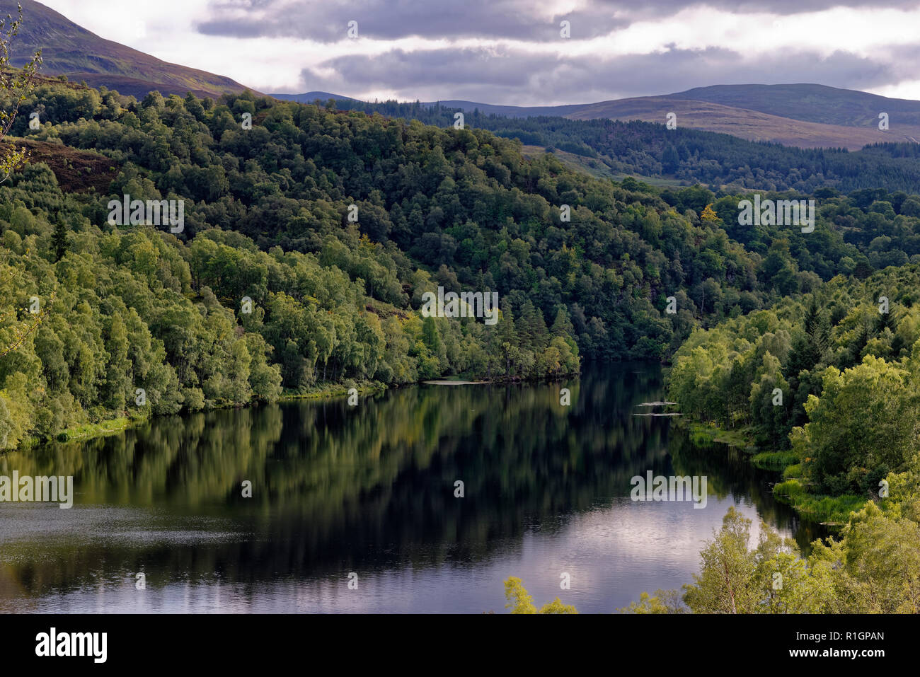 Fiume Tummel vicino Dunalastair, Perth & Kinross, Scozia Foto Stock