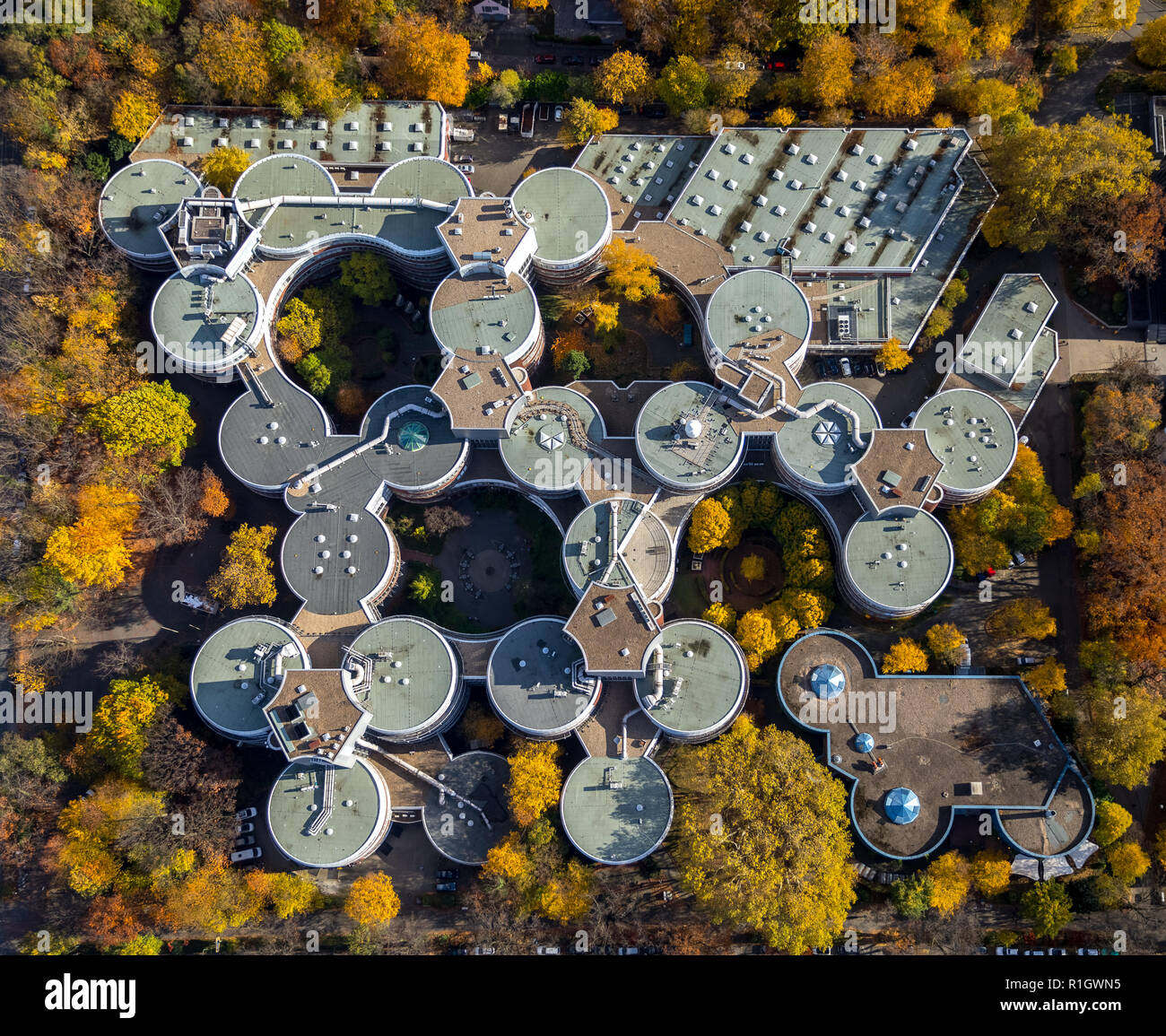 Vista aerea, Università di Duisburg-Essen - AG Horn-von Hoegen, Università di Duisburg-Essen fisica del trasporto e del traffico, ZBT GmbH Centro per Fue Foto Stock