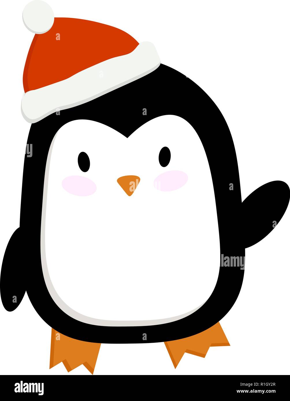 Natale cartoon foto. illustrazione vettoriale di un pinguino in un nuovo anno cap. Illustrazione Vettoriale