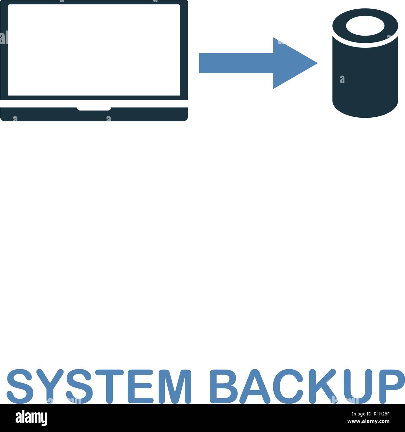 Backup di sistema icona in due colori. Design Premium da internet security raccolta di icone. Pixel perfetto pittogramma semplice backup di sistema icona per web design e stampa Illustrazione Vettoriale