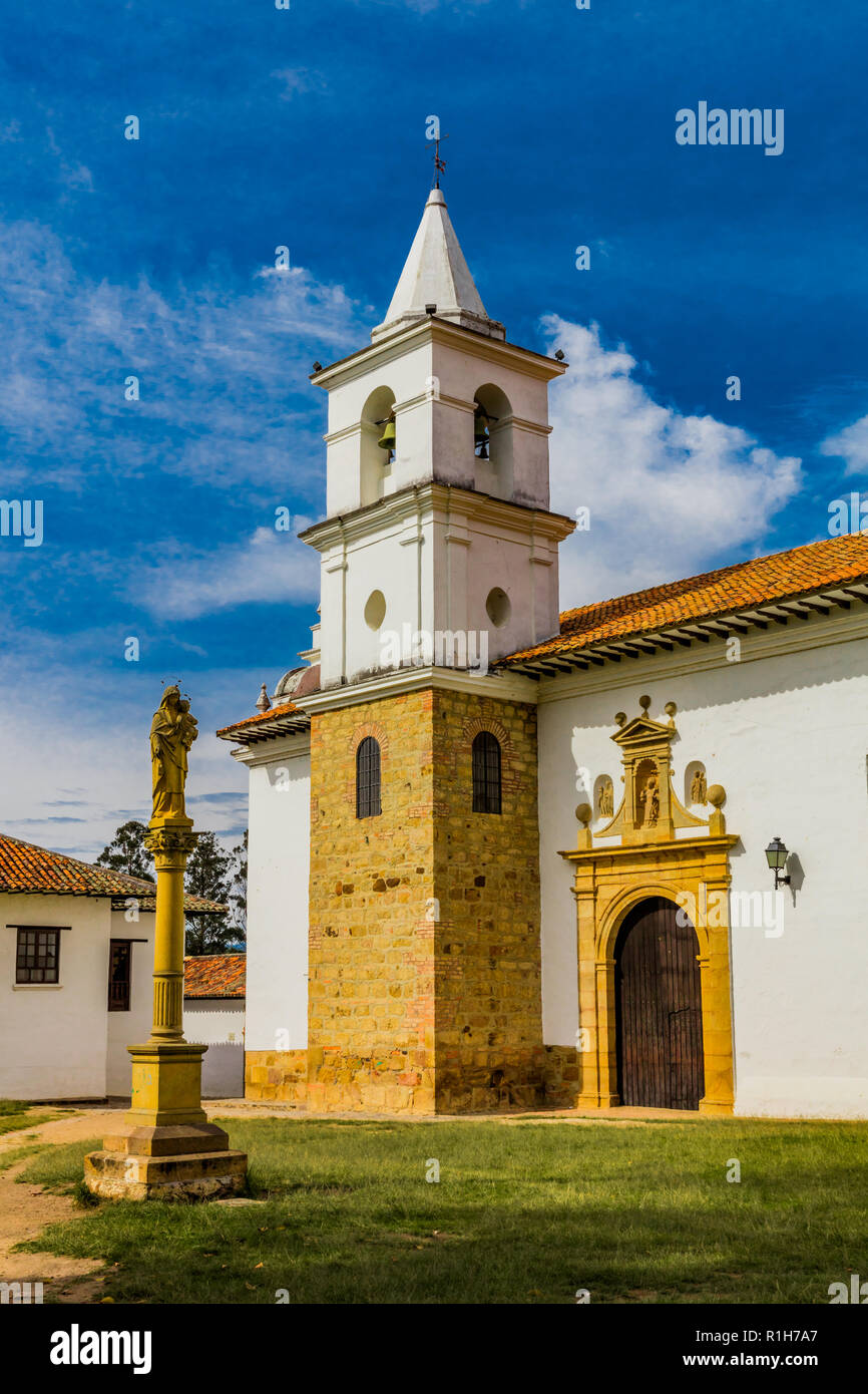 Vecchia chiesa di Villa de Leyva Boyaca in Colombia Sud America Foto Stock