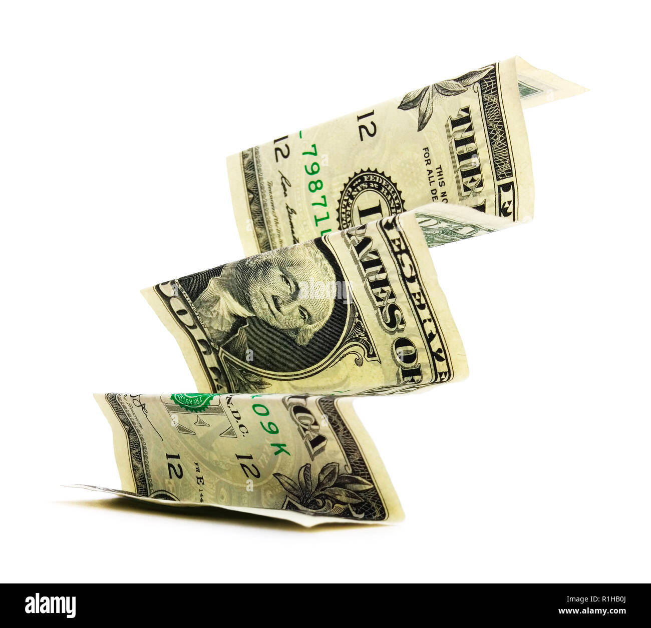 Isolate il Mercato Bull Dollar Cambio Scaletta modello grafico. Foto Stock
