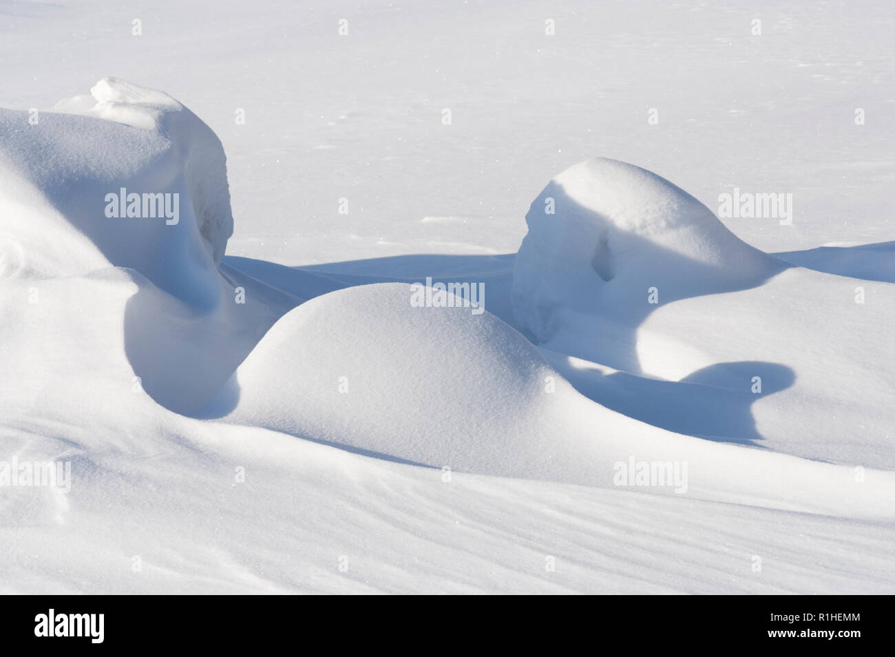 Vento bruciato formazioni di neve. Foto Stock