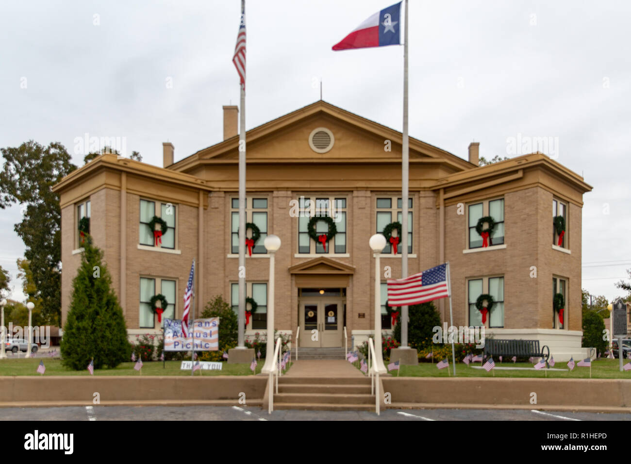 Centro storico 1908 piogge County Courthouse Emory in Texas Foto Stock