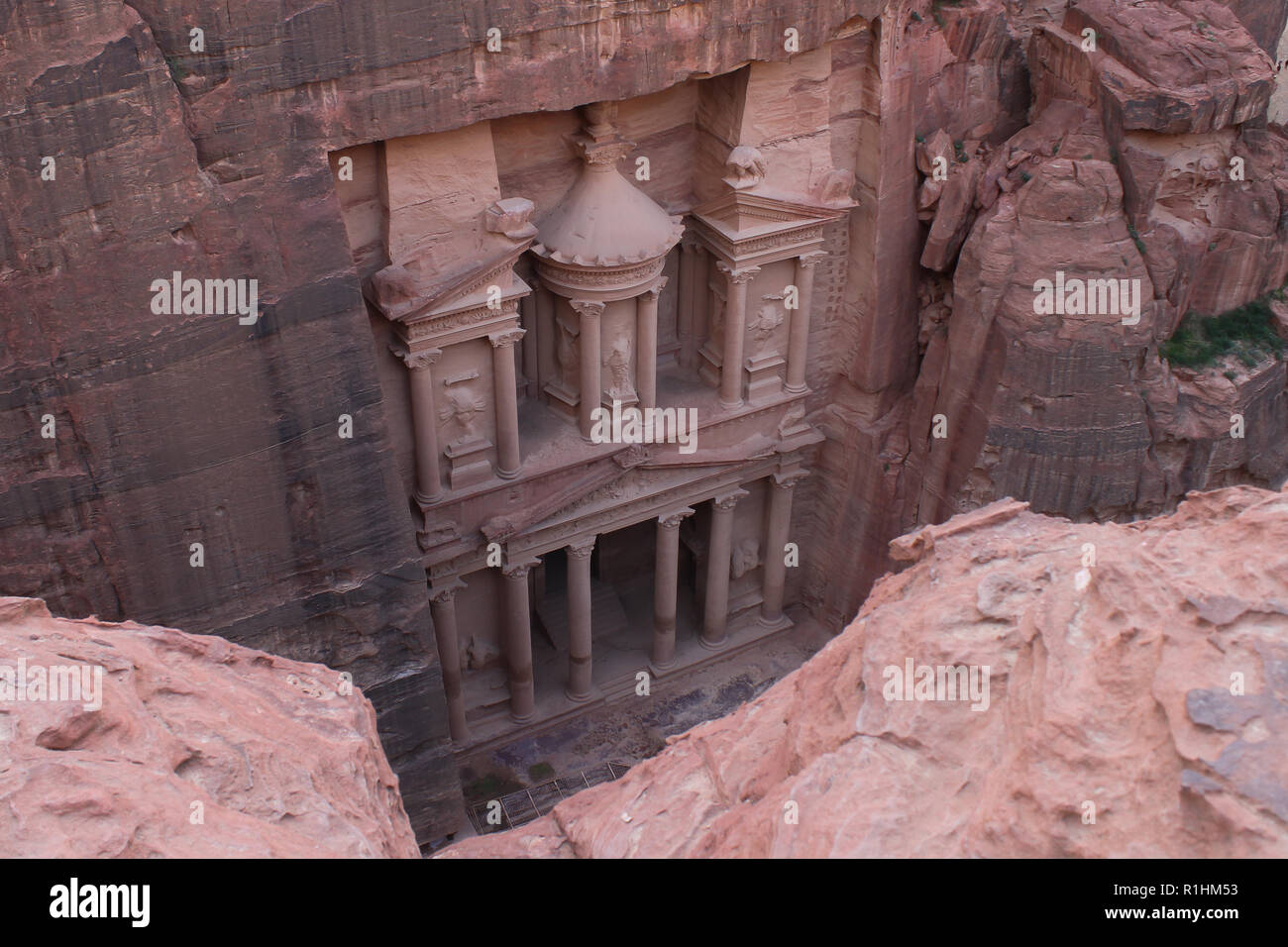 Khazne al-Firaun, parte del patrimonio mondiale Unesco Petra, Giordania Foto Stock