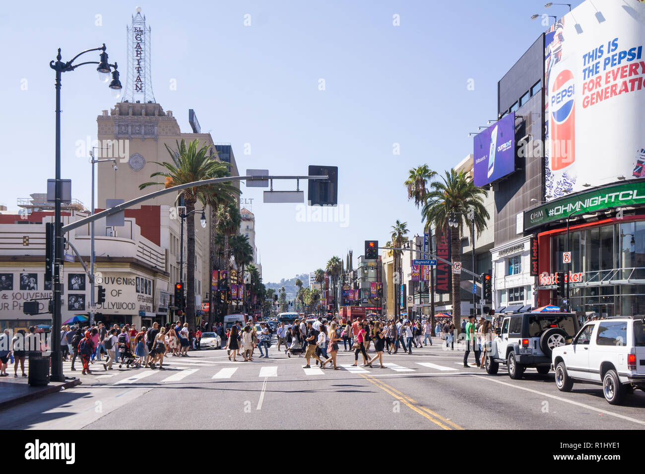 Hollywood Boulevard, CALIFORNIA, STATI UNITI D'AMERICA Foto Stock