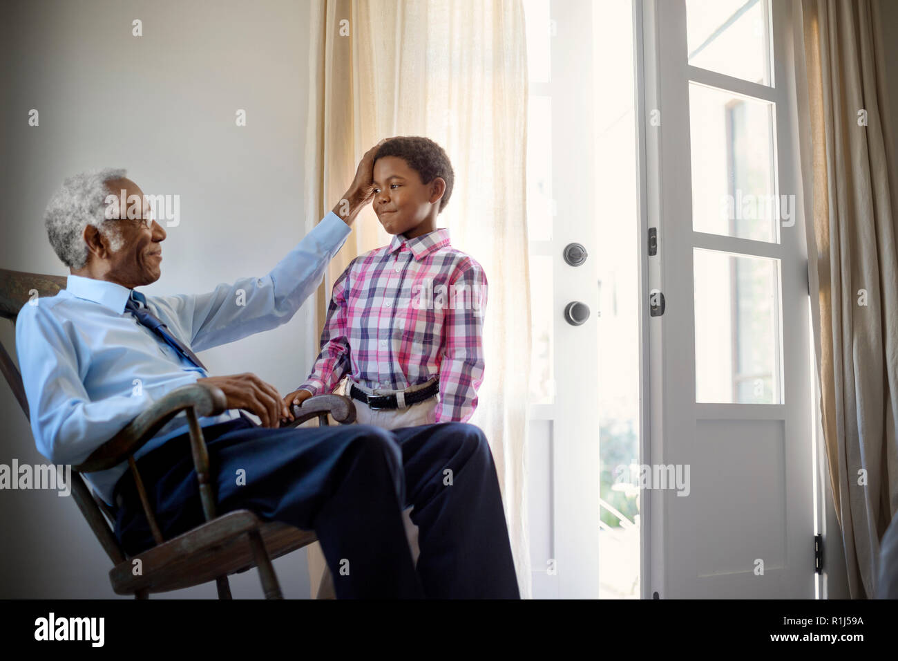 Nonno e nipote Foto Stock
