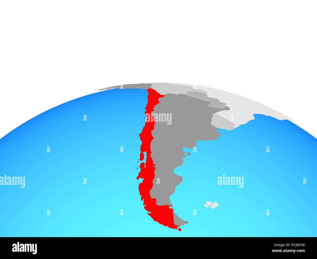 Il Cile il mondo politico. 3D'illustrazione. Foto Stock