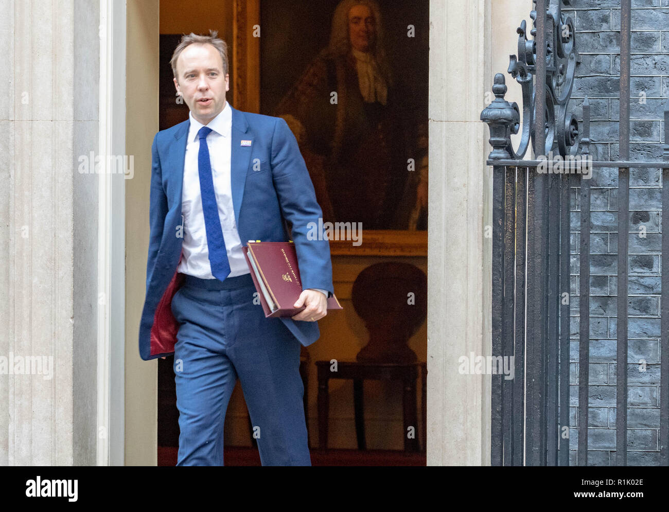 Londra, Regno Unito. 13 novembre 2018, Matt Hancock, MP PC, Segretaria di salute lascia una riunione del gabinetto a 10 Downing Street, Londra Credit Ian Davidson/Alamy Live News Foto Stock