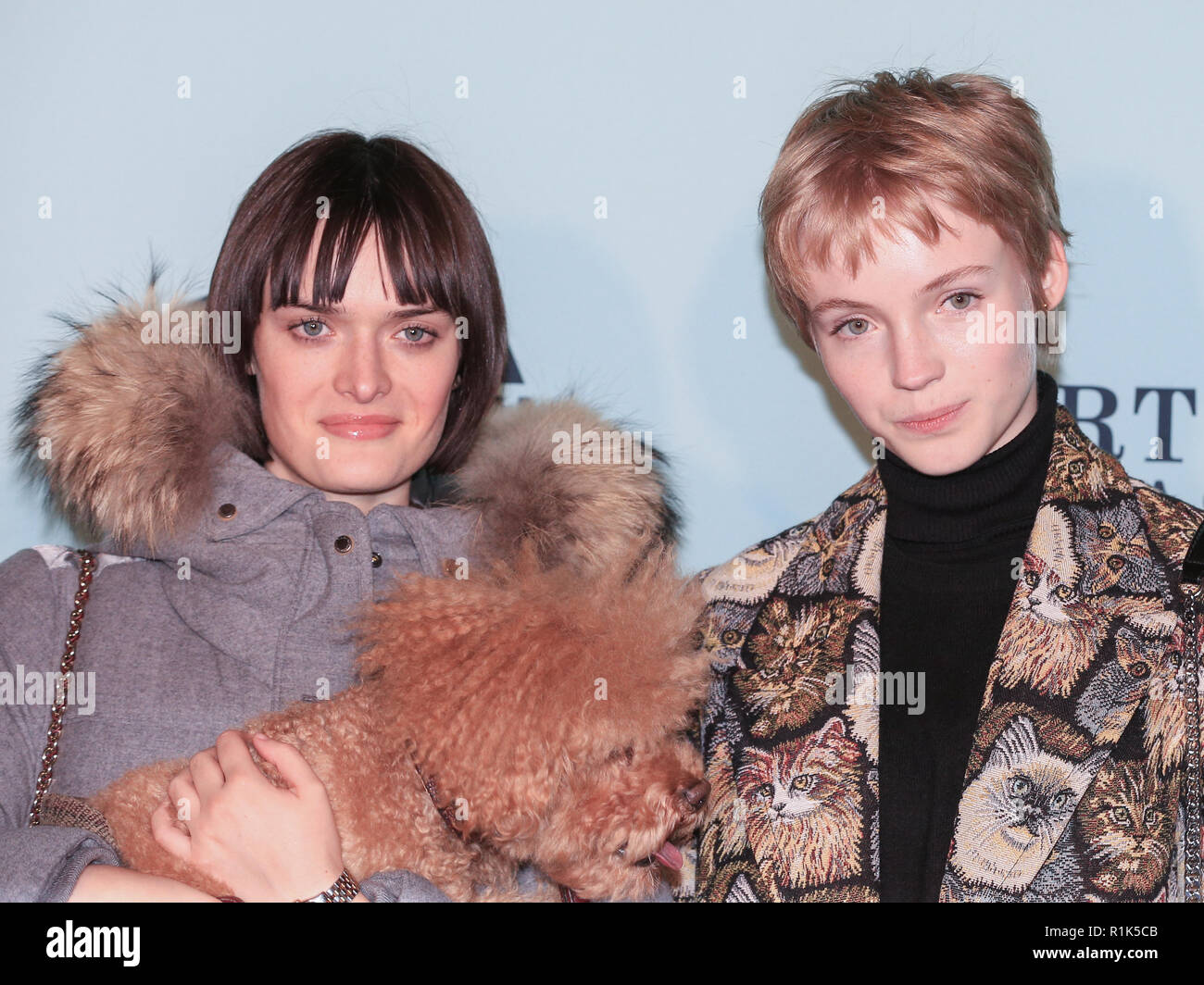 La Somerset House, Londra, Regno Unito, 13 Nov 2018 Sam Rollinson e Luncan Gilespie. Gli arrivi di celebrità. Pattino a Somerset House con Fortnum & Mason si apre con un lancio ufficiale partito, come la famosa pista di pattinaggio su ghiaccio ritorna entro la cornice storica del Somerset House per il pattinaggio sul ghiaccio sesason. La pista di pattinaggio sul ghiaccio è aperta al pubblico dal 14 nov. Credito: Imageplotter News e sport/Alamy Live News Foto Stock