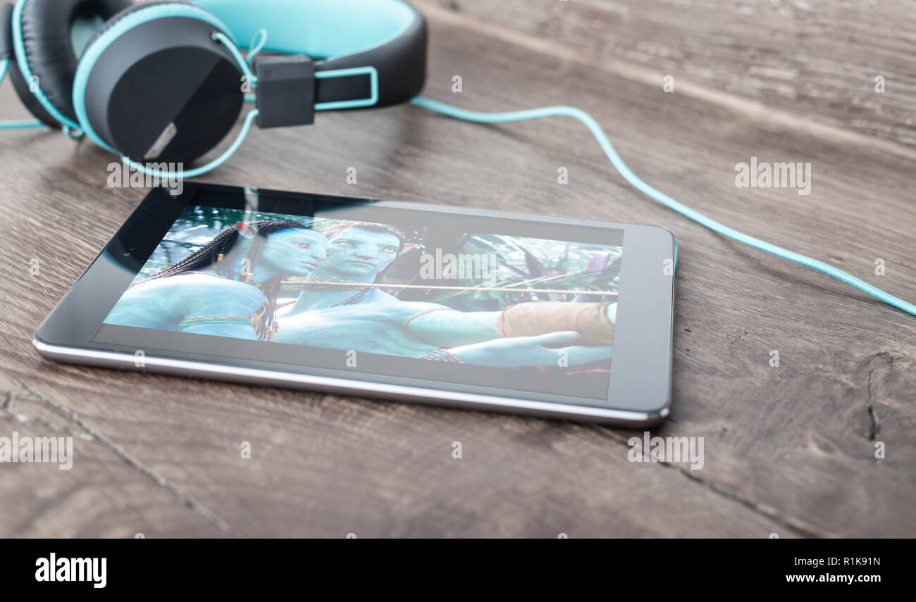 La Paramount Pictures su tablet schermo Foto Stock