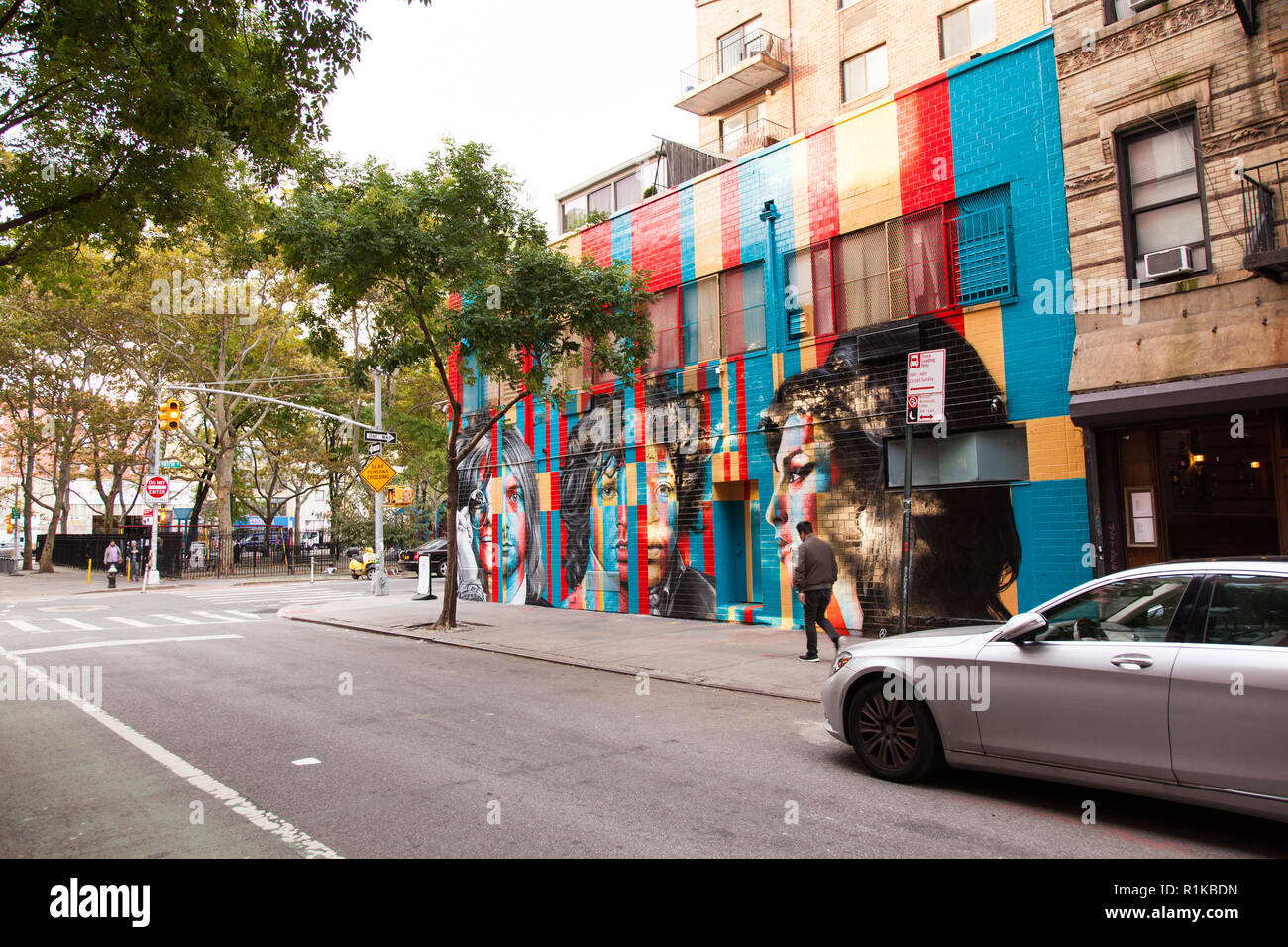 27 club murale di Eduardo Kobra, 170 Forsyth Street & Rivington Street sulla Lower East Side di New York City, Stati Uniti d'America. Foto Stock