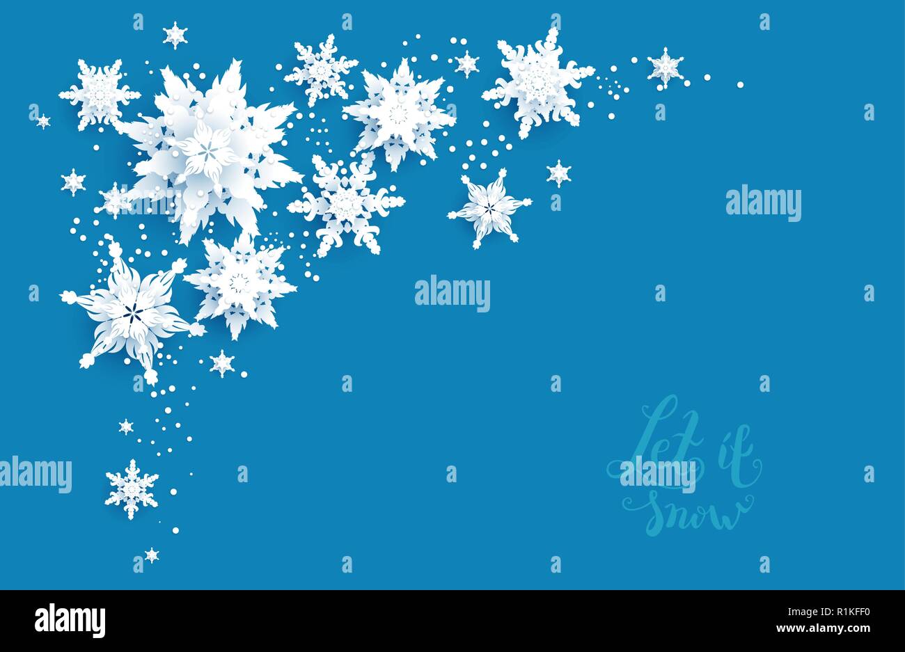 I fiocchi di neve di carta angolo di taglio Illustrazione Vettoriale