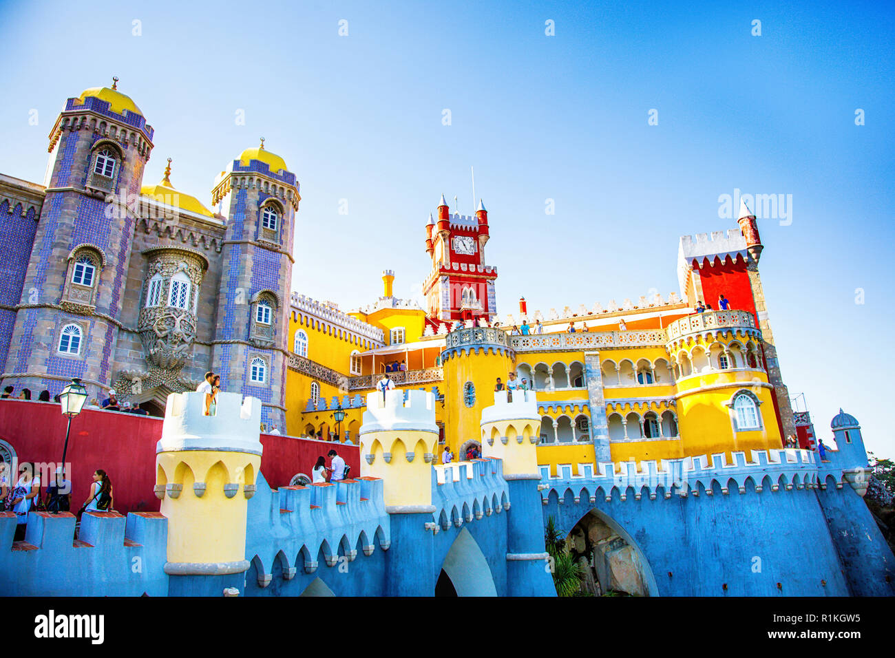 Pena il Palazzo Nazionale, Sintra zona di Lisbona, Portogallo Foto Stock