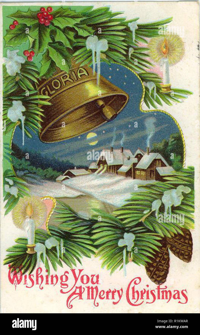 Vintage Natale carta illustrata la progettazione Foto Stock