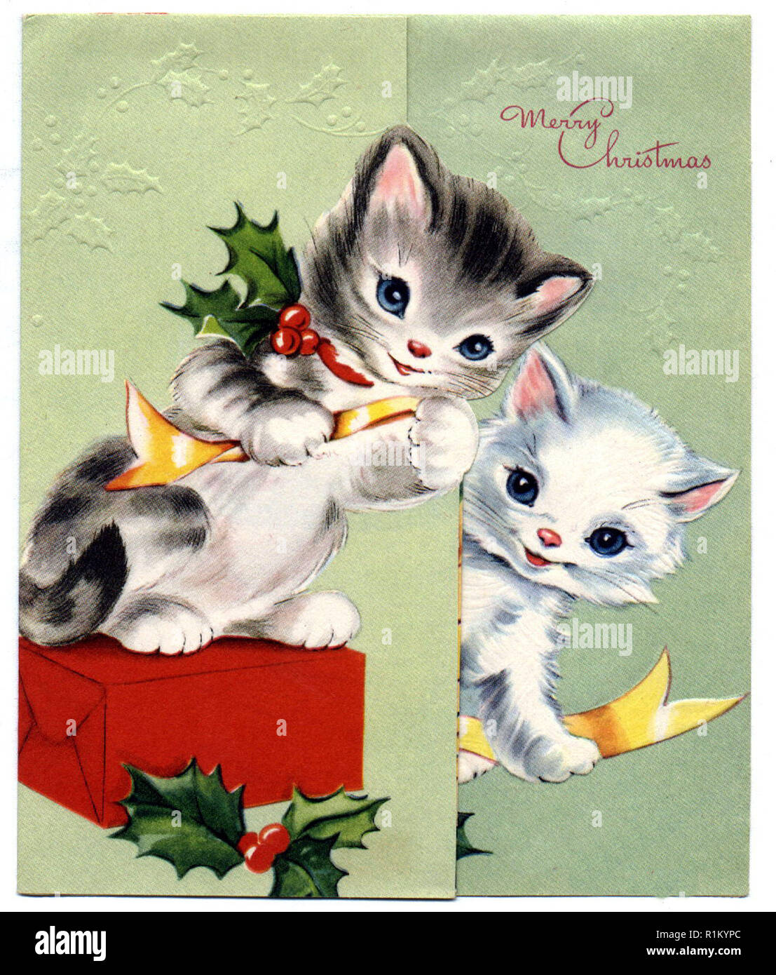 Buon Natale Anni 50.Vintage Simpatico Biglietto Di Auguri Di Natale Dal Design Tra 1930 1950 In Eta Carino Illustrazione Foto Stock Alamy