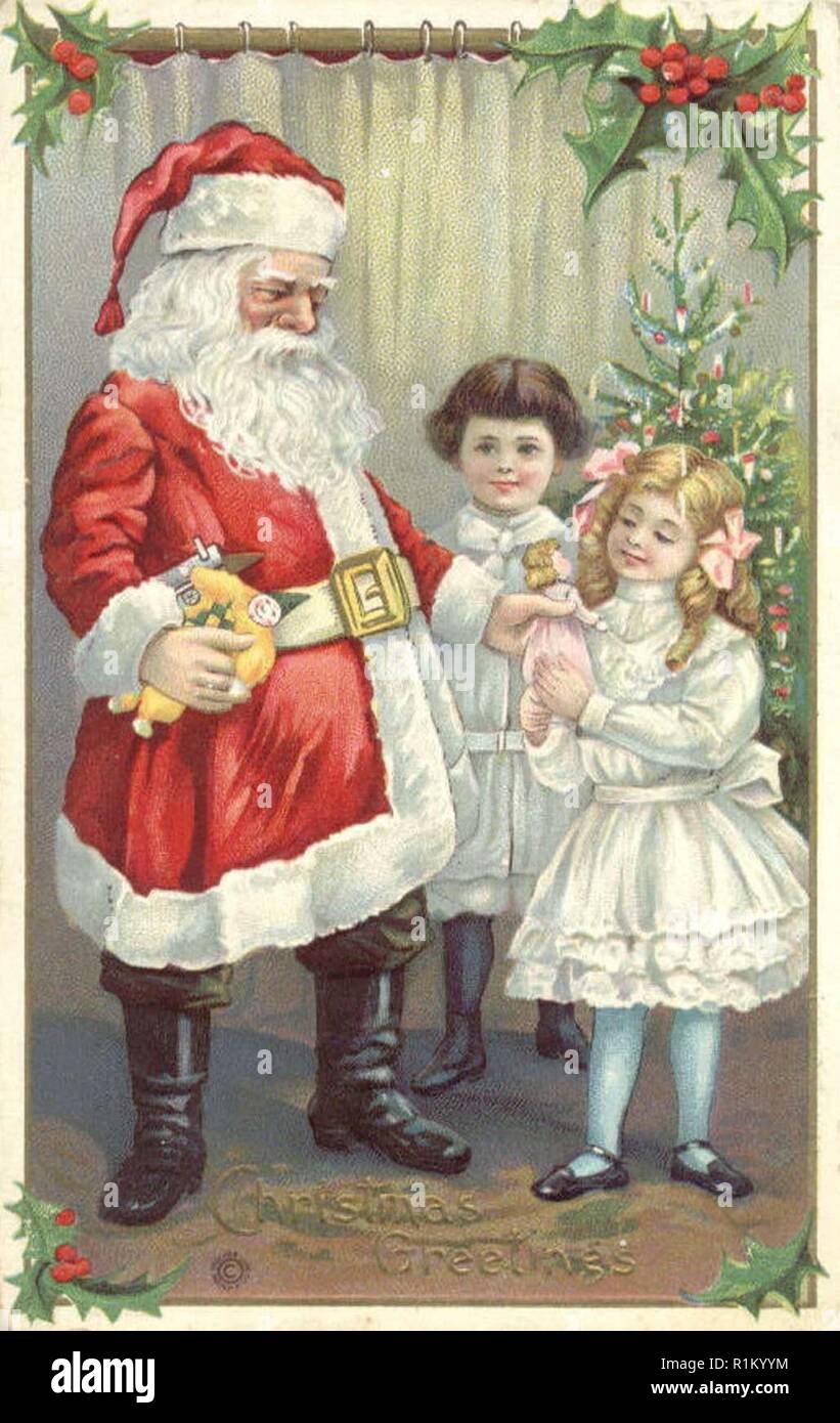 Immagini Babbo Natale Vintage.Vintage Babbo Natale Design Illustrato Foto Stock Alamy