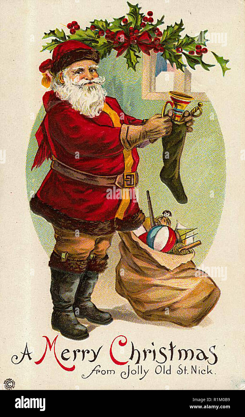 Immagini Babbo Natale Vintage.Vintage Babbo Natale Illuatration Foto Stock Alamy