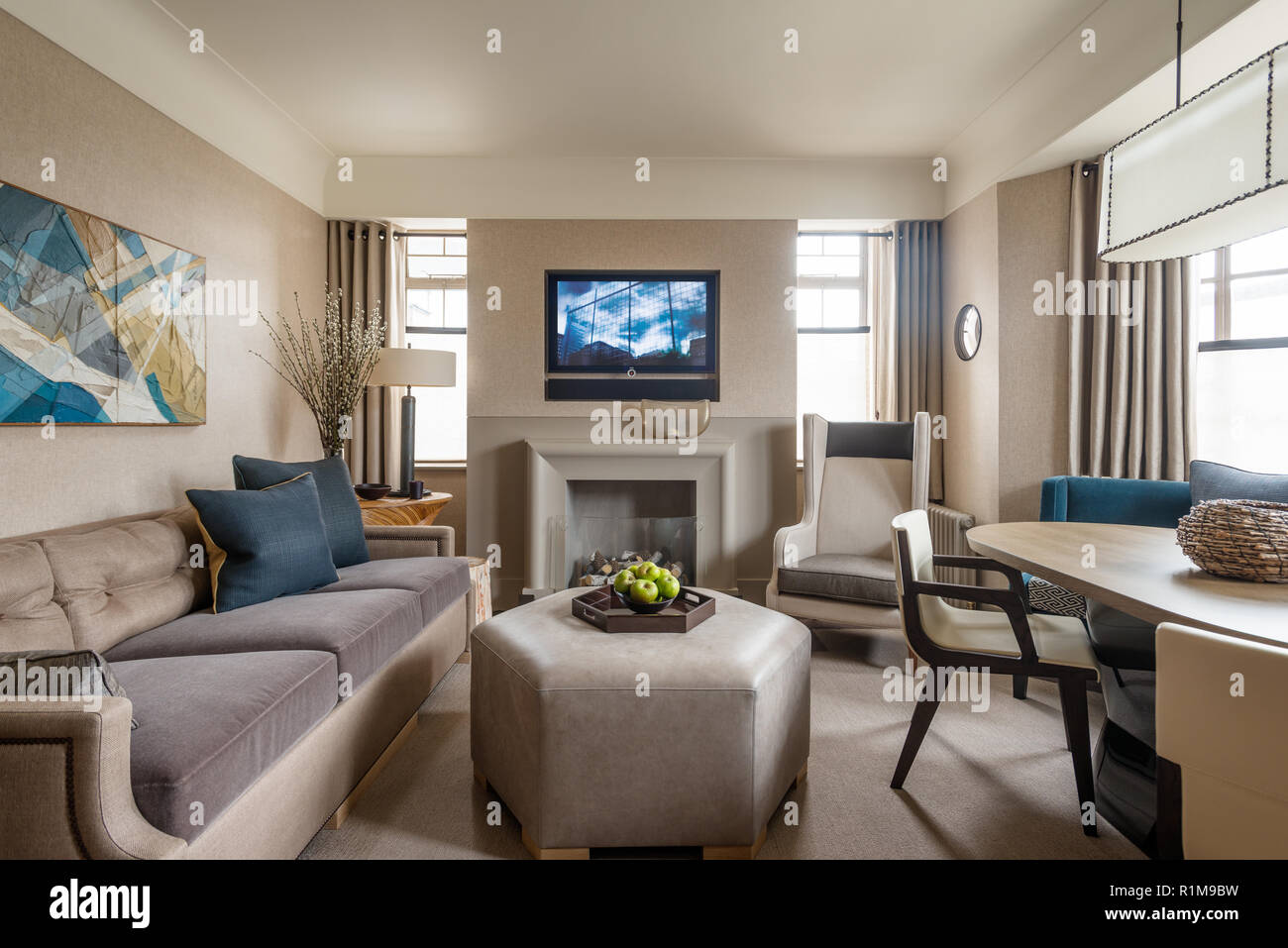 Lo stile di vita moderno e area pranzo Foto Stock