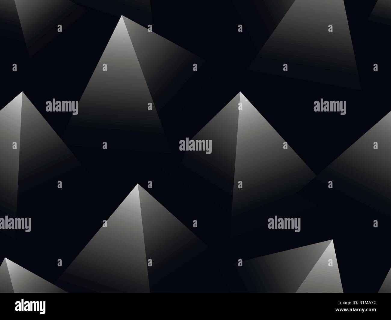 In bianco e nero senza giunture geometrica pattern con Piramide a 3d. Sfondo retrò le sfumature di grigio. I triangoli isometrica con gradiente. Illustrazione Vettoriale Illustrazione Vettoriale