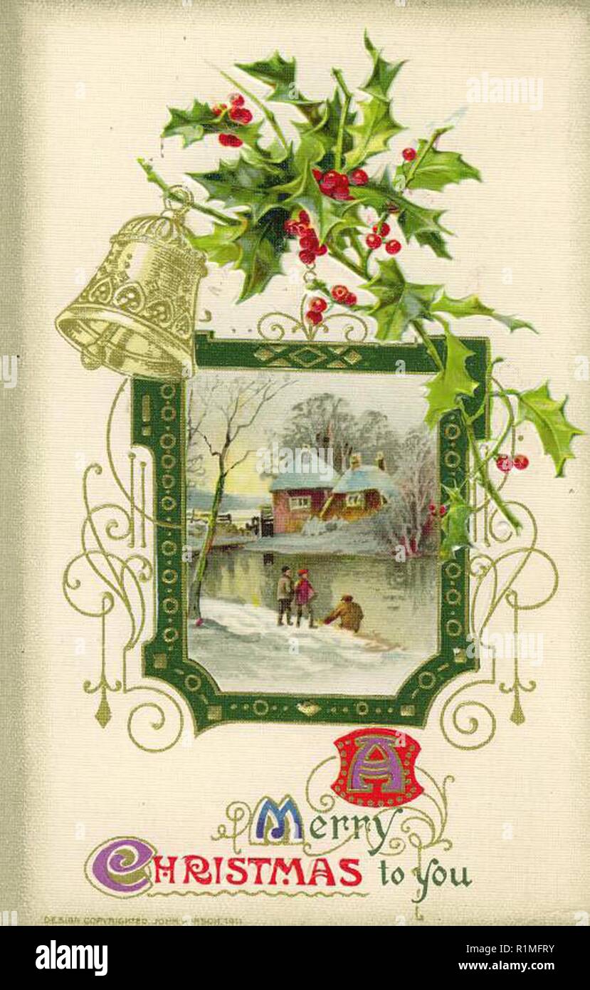 Vintage scheda di Natale design illustrazione Foto Stock