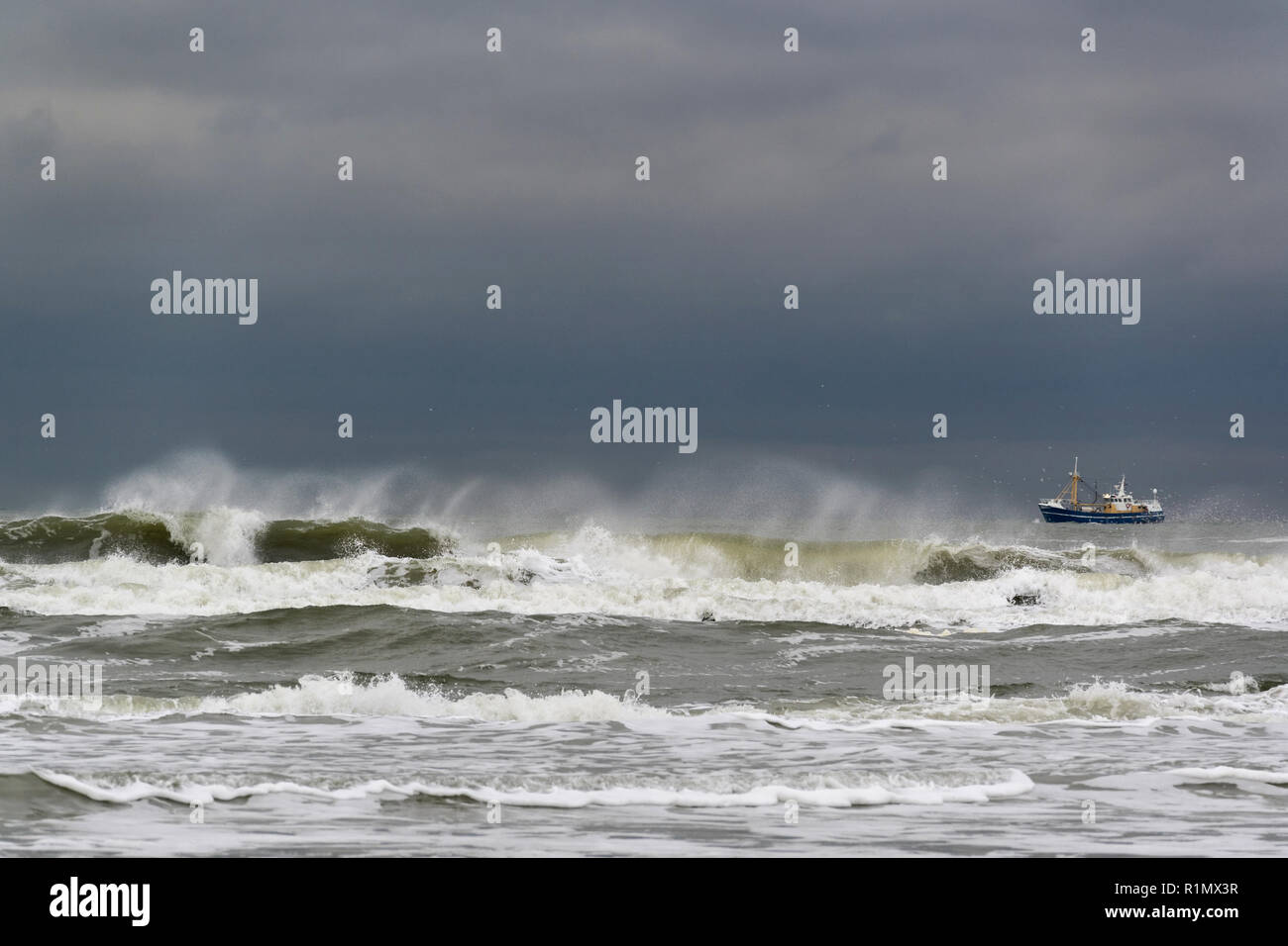 Dutch costa del Mare del Nord a Paal 20 sull isola olandese di Texel Foto Stock