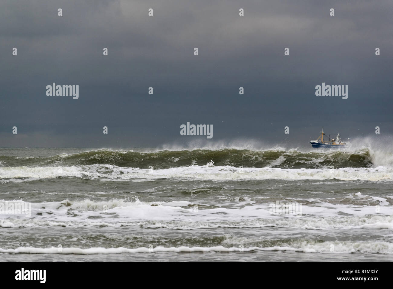 Dutch costa del Mare del Nord a Paal 20 sull isola olandese di Texel Foto Stock