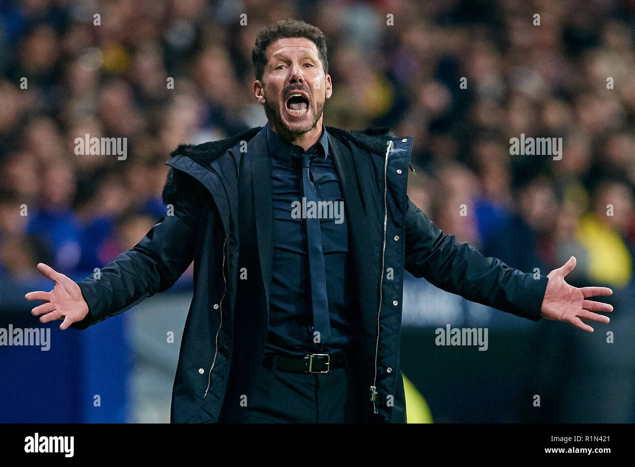 MADRID, Spagna - 06 novembre: durante il gruppo a una partita della UEFA Champions League tra il Club Atletico de Madrid e il Borussia Dortmund a Estadio Wanda Metropolitano il 6 novembre 2018 a Madrid, Spagna. (MB Media) Foto Stock