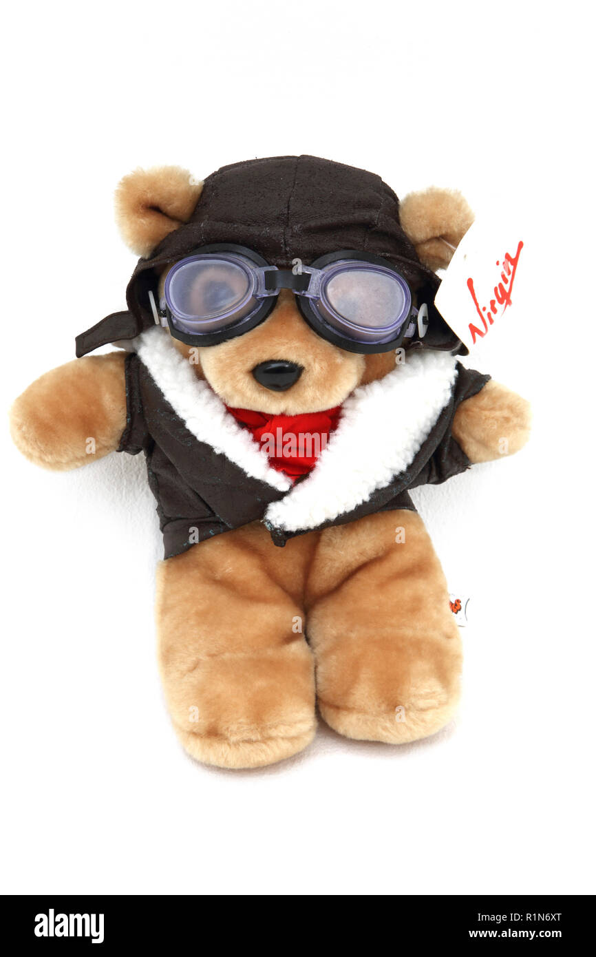 Promozionale orso di peluche da Virgin Airlines Foto Stock