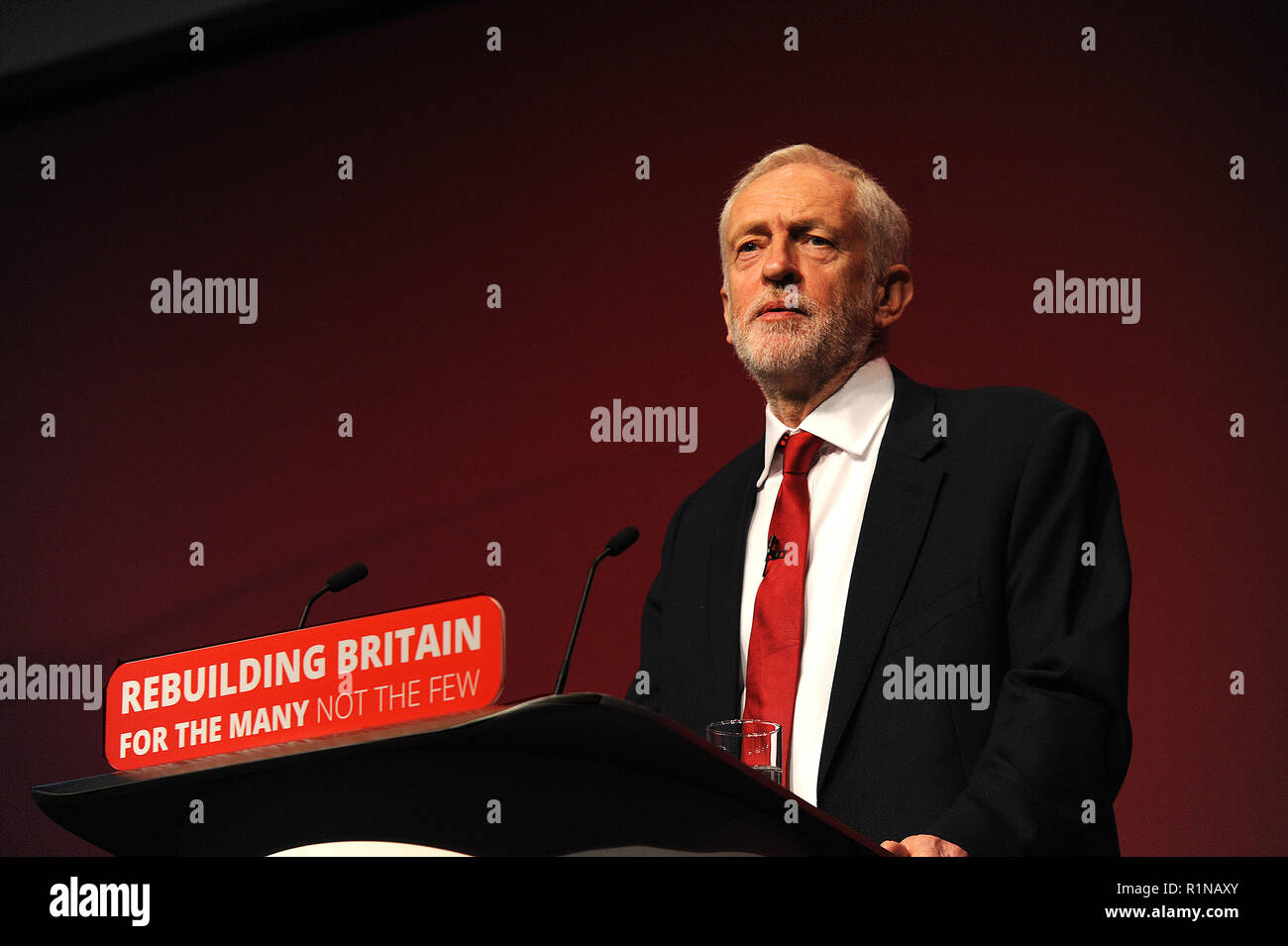 Liverpool, in Inghilterra. 26 Settembre, 2018. Jeremy Corbyn MP, leader del partito laburista offre il suo leader il discorso alla conferenza sul finale di sessi Foto Stock