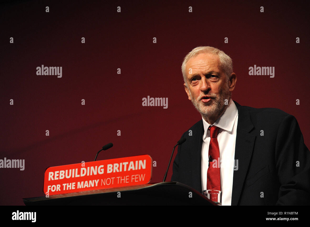 Liverpool, in Inghilterra. 26 Settembre, 2018. Jeremy Corbyn MP, leader del partito laburista offre il suo leader il discorso alla conferenza sul finale di sessi Foto Stock