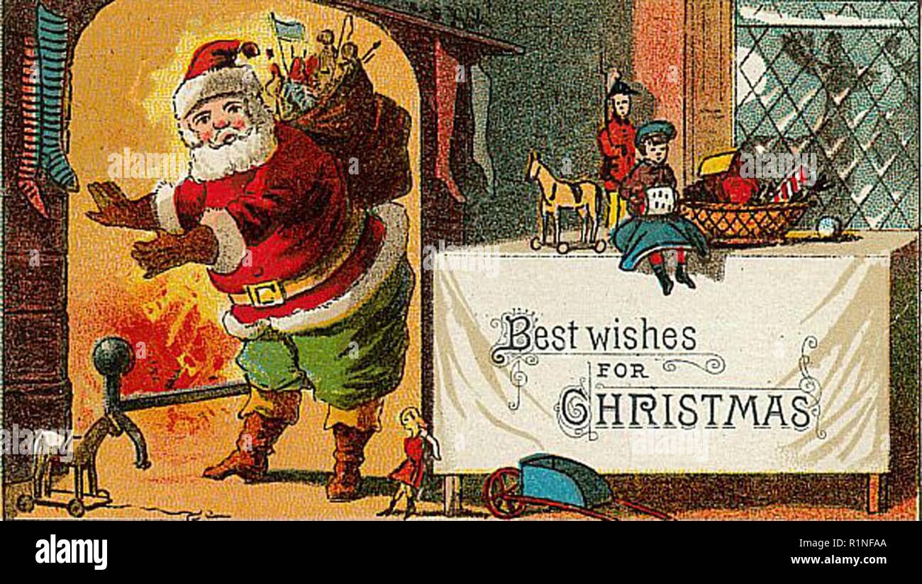 Vintage babbo natale illuatration Foto Stock